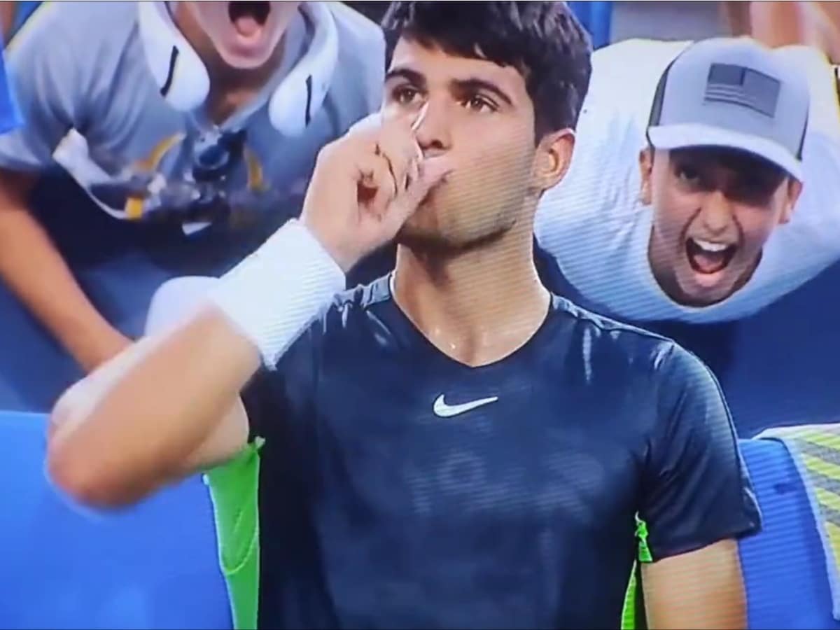 WATCH: Another clip of Carlos Alcaraz taking unknown substance mid-match against Novak Djokovic goes viral after he was spotted taking pills at US Open