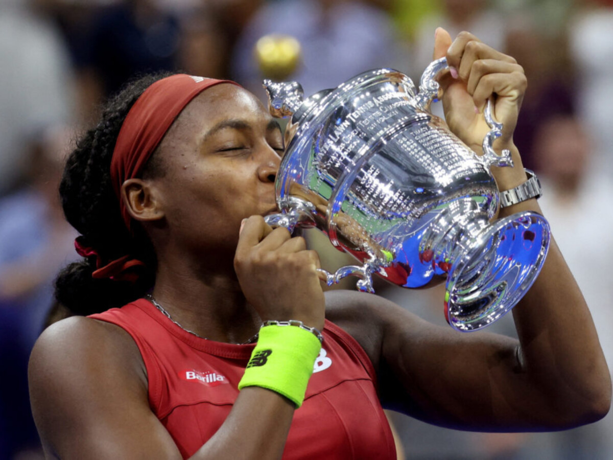 Coco Gauff after winning the US Open final against Aryna Sabalenka.