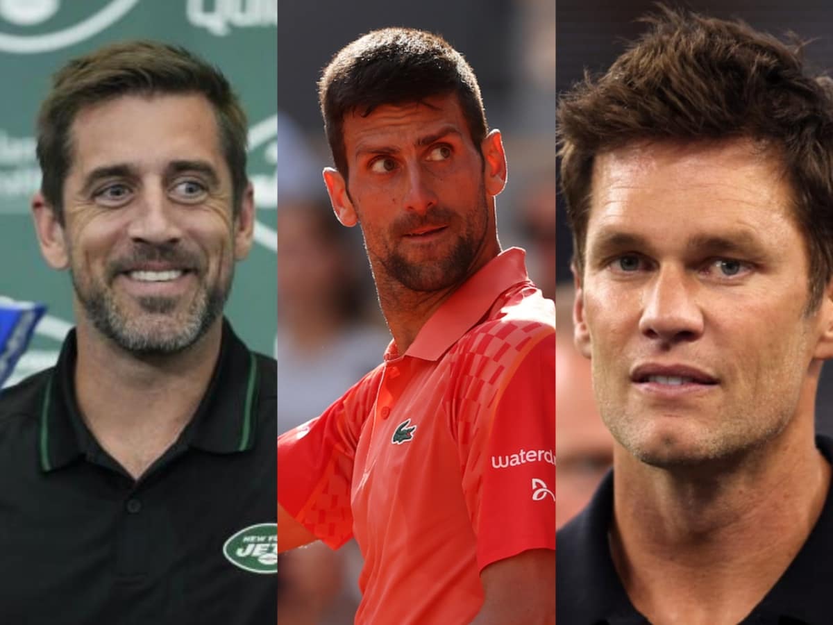 Novak Djokovic pays an ode to Tom Brady’s greatness while addressing Aaron Rodgers’ presence during his match against Borna Gojo at US Open