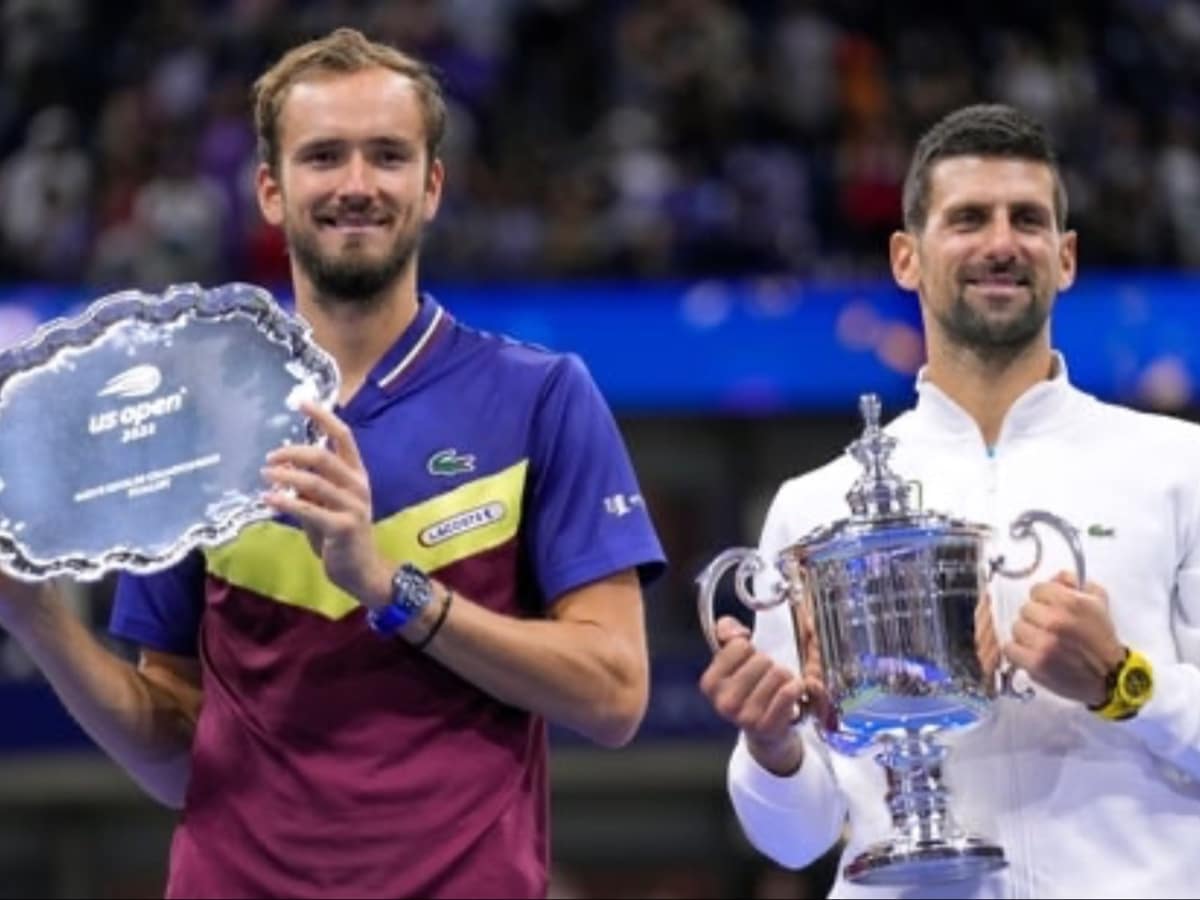 Daniil Medvedev and Novak Djokovic (Credits: Hindustan Times) 