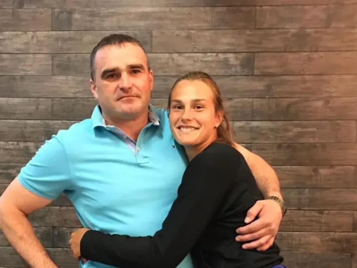 Aryna Sabalenka with her father