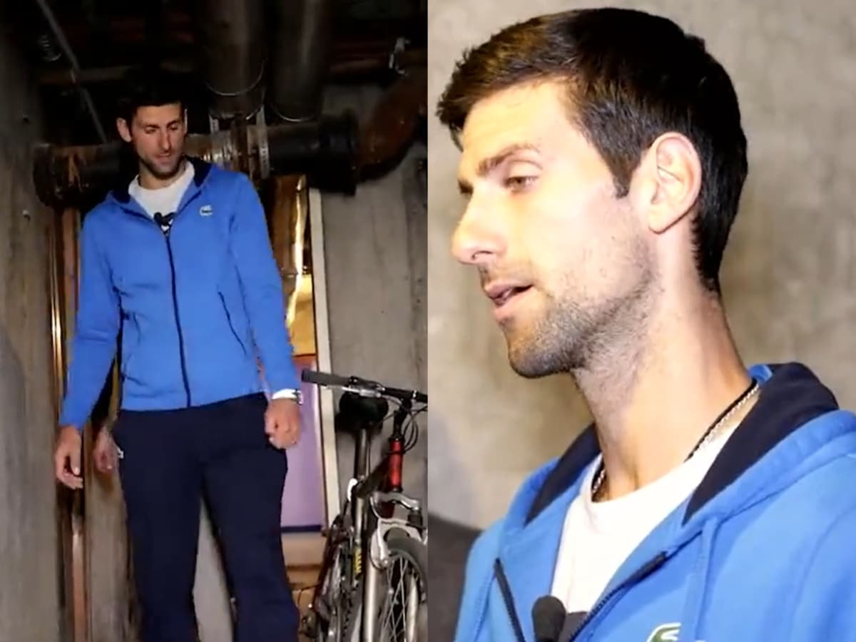 WATCH: Novak Djokovic recollects the horrors of scary evenings in bomb shelters as old video of him visiting the bunkers in Serbia goes viral