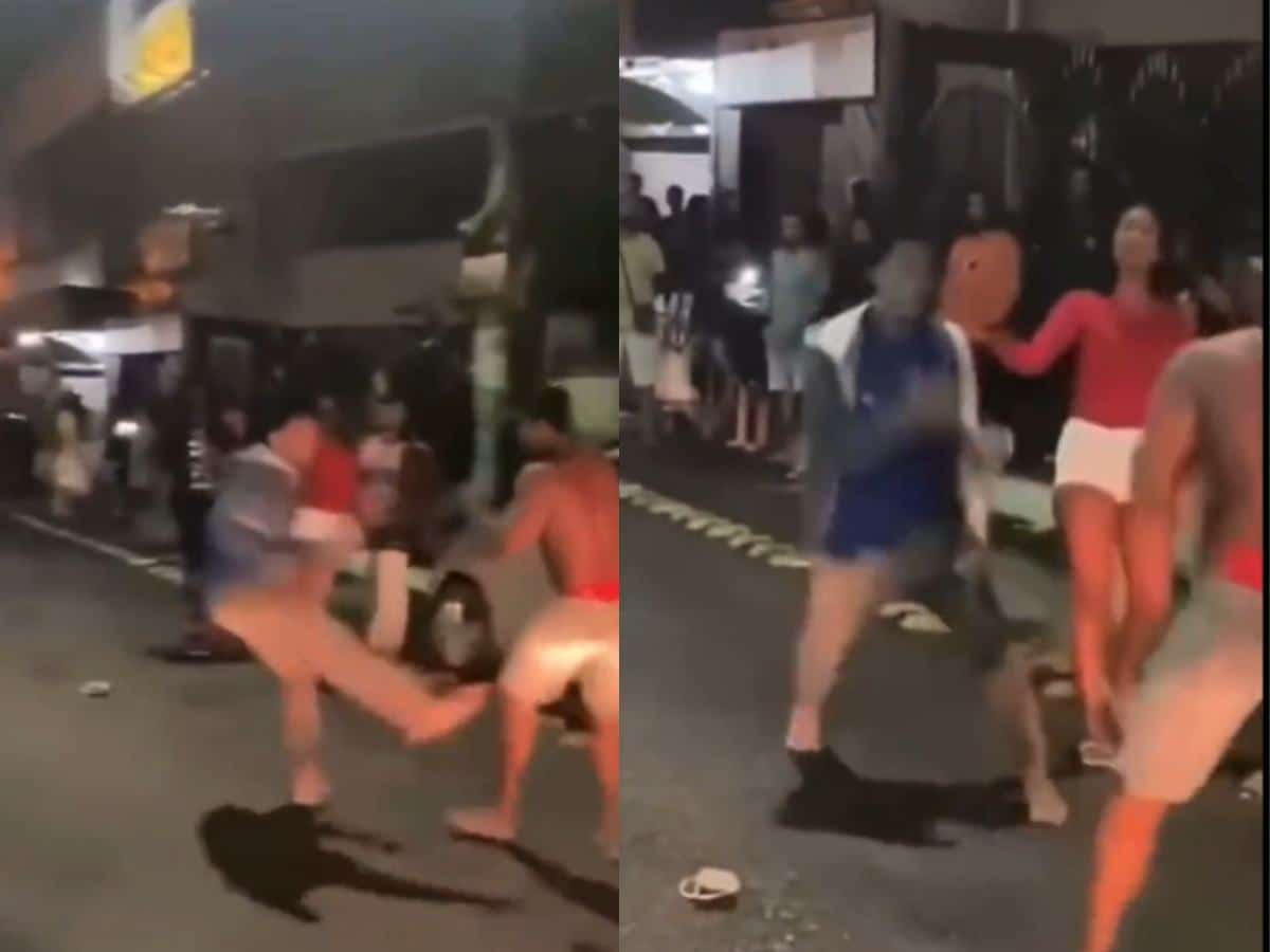 WATCH: UFC-style street fight sees man’s leg getting chopped down by brutal fighter leading to knock out 