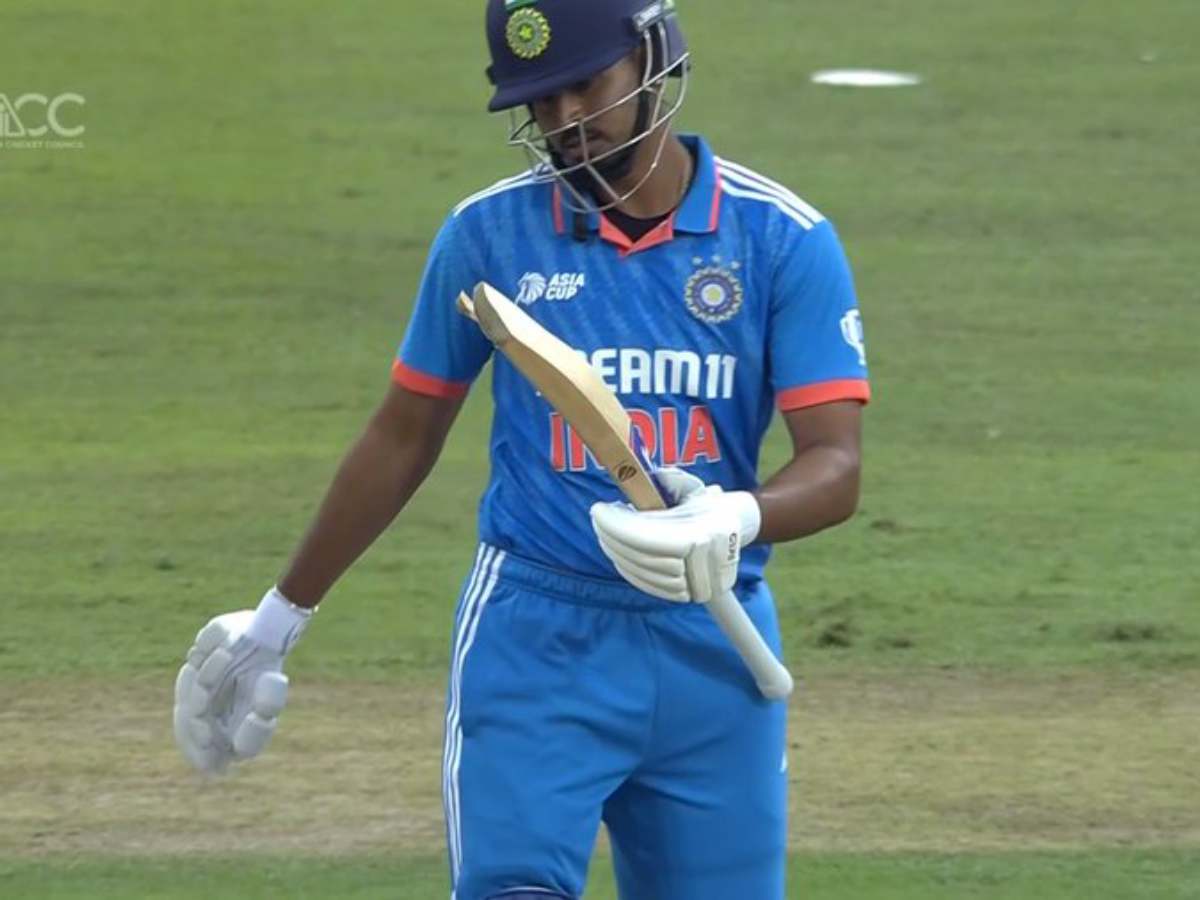 WATCH: Haris Rauf wrecks havoc by breaking Shreyas Iyer’s bat with vicious delivery 