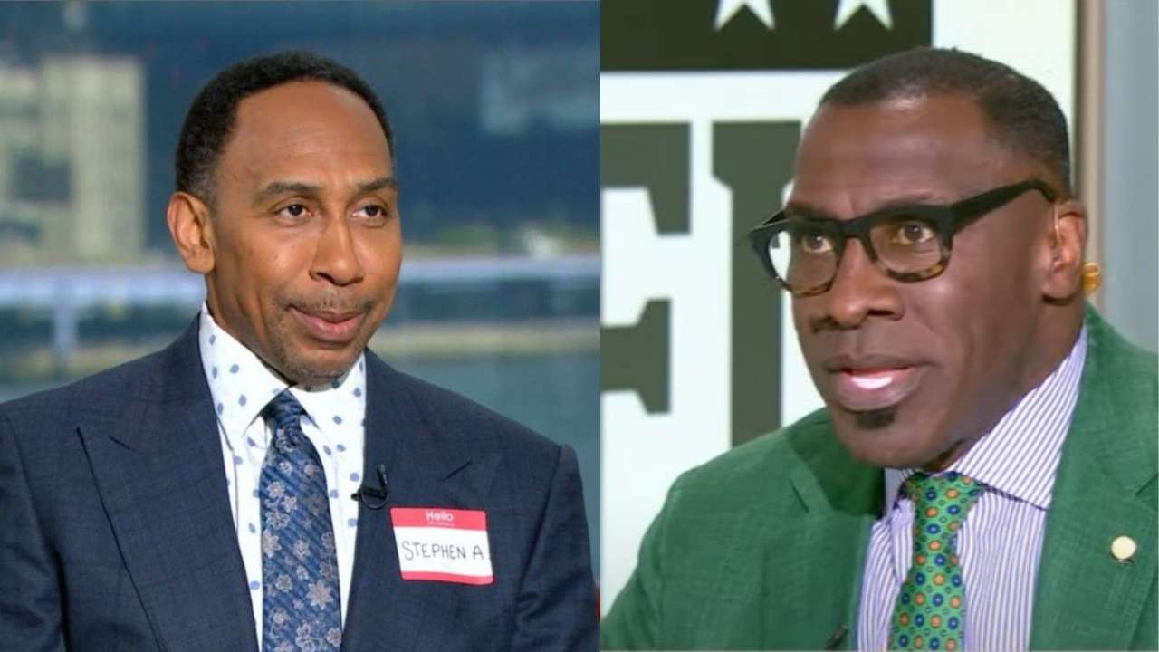 WATCH: Stephen A. Smith hilariously wears a name tag on ‘First Take’ a day after Shannon Sharpe called him “Skip” on live TV
