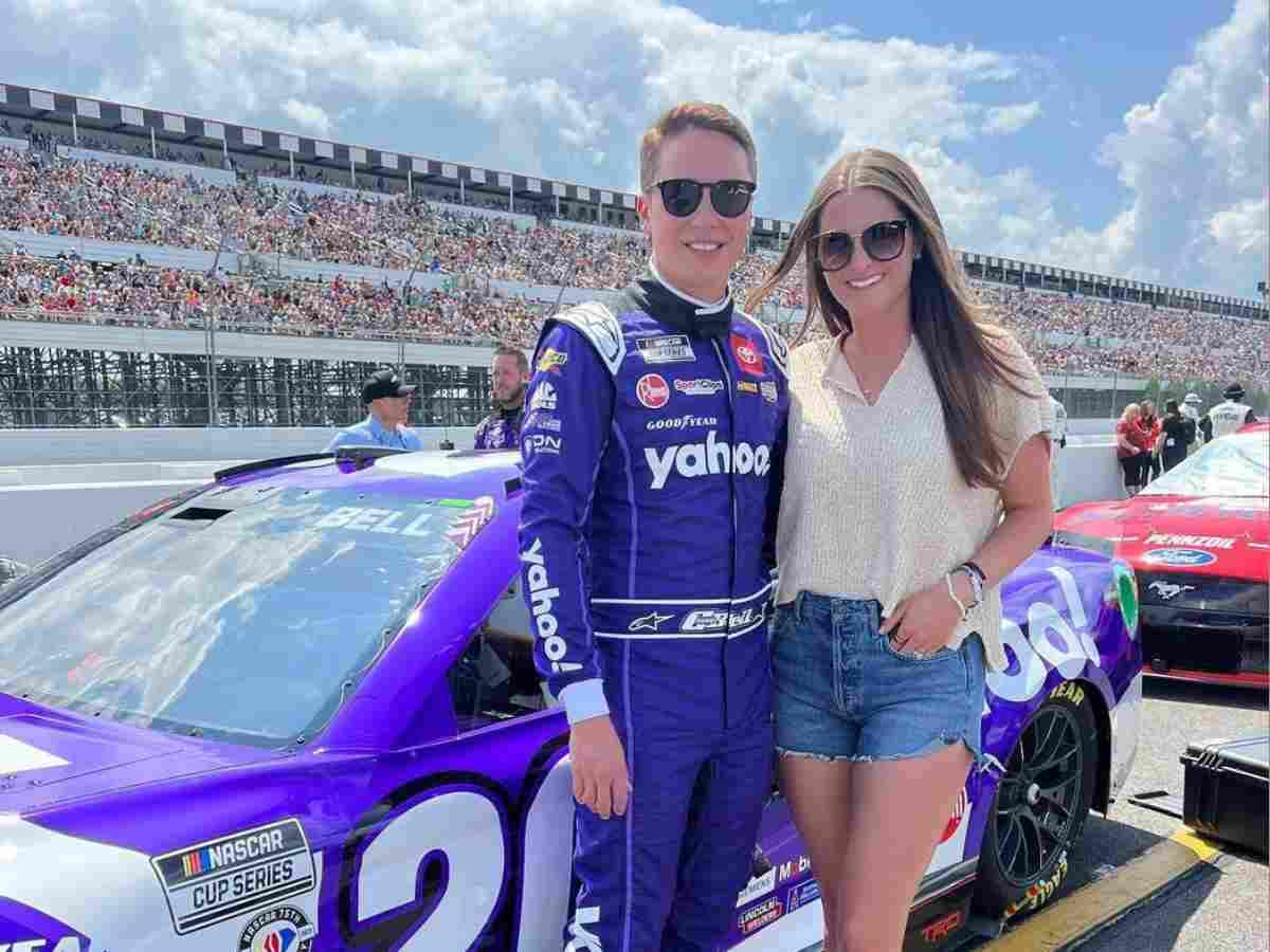 Christopher Bell with his wife, Morgan Kemenah 