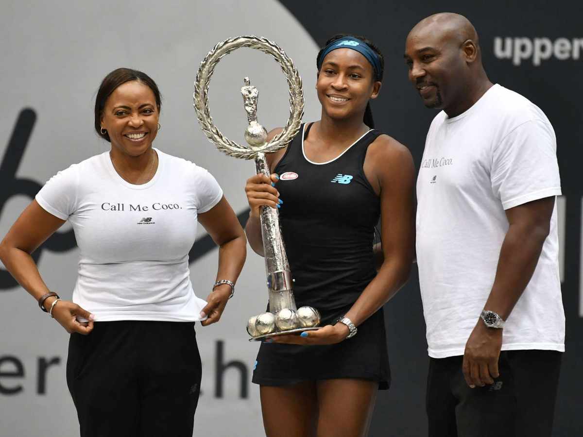 Coco Gauff with her parents (Credits: People) 