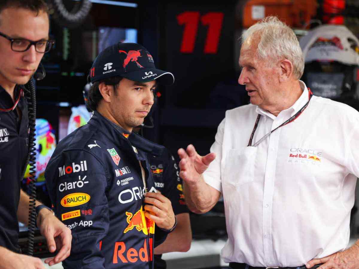 Helmut Marko and Sergio Perez