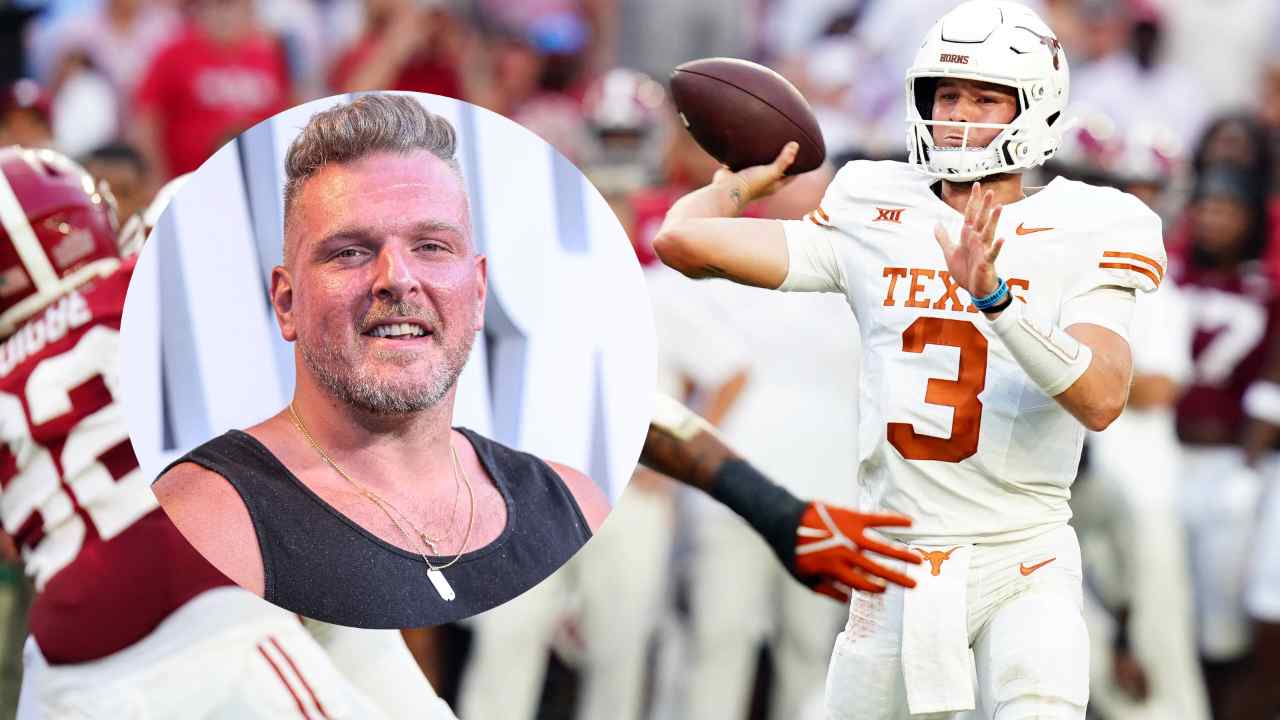 WATCH: Pat McAfee loses his mind over Texas QB Quinn Ewers’ near 50-yard dime for a ‘magnificent’ touchdown against Alabama