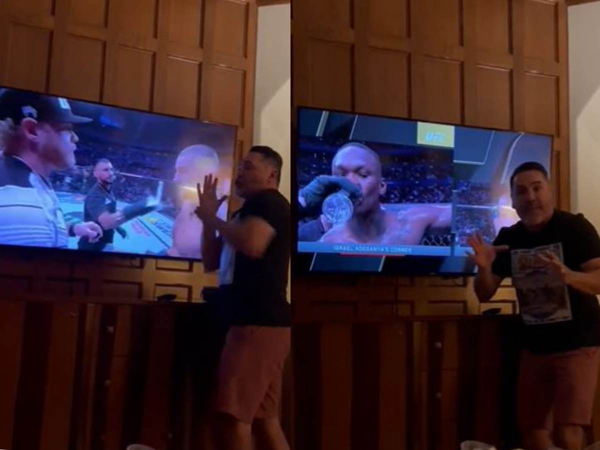 “Who is your coke dealer?” – Boxing legend Oscar De La Hoya gets mercilessly trolled by fans for coaching Israel Adesanya vs Sean Strickland through TV screen at UFC 293