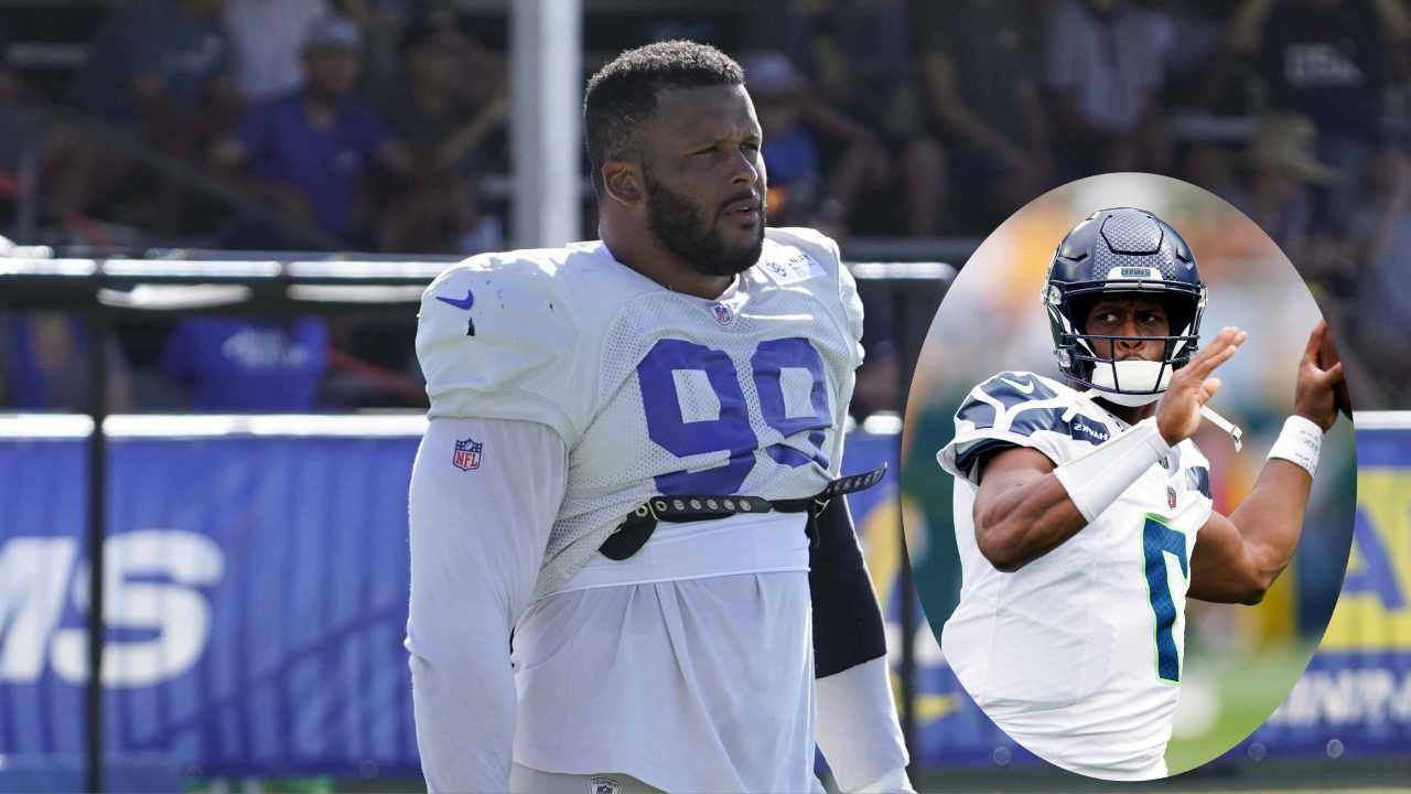 Mic'd up Geno Smith yells 'oh my God' as sneaky Aaron Donald does