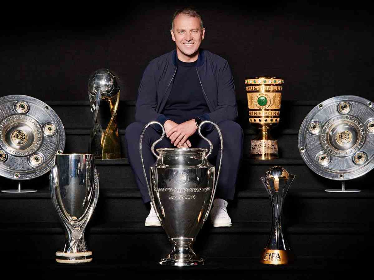 Hansi Flick's debut season Trophies with Bayern