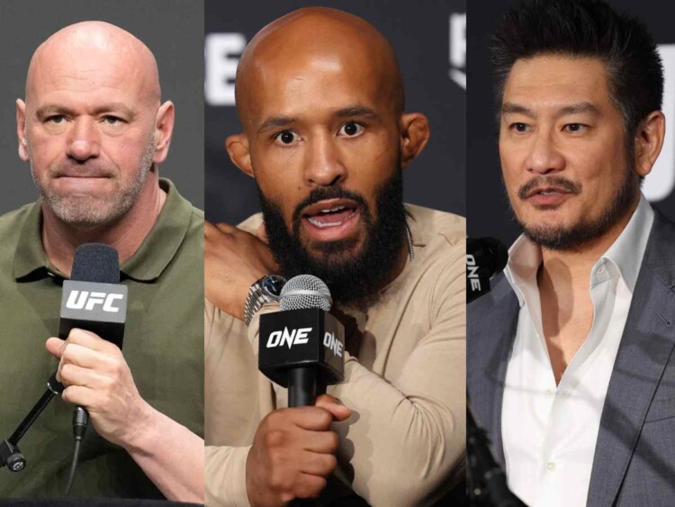 Dana White, Demetrious Johnson and Chetri