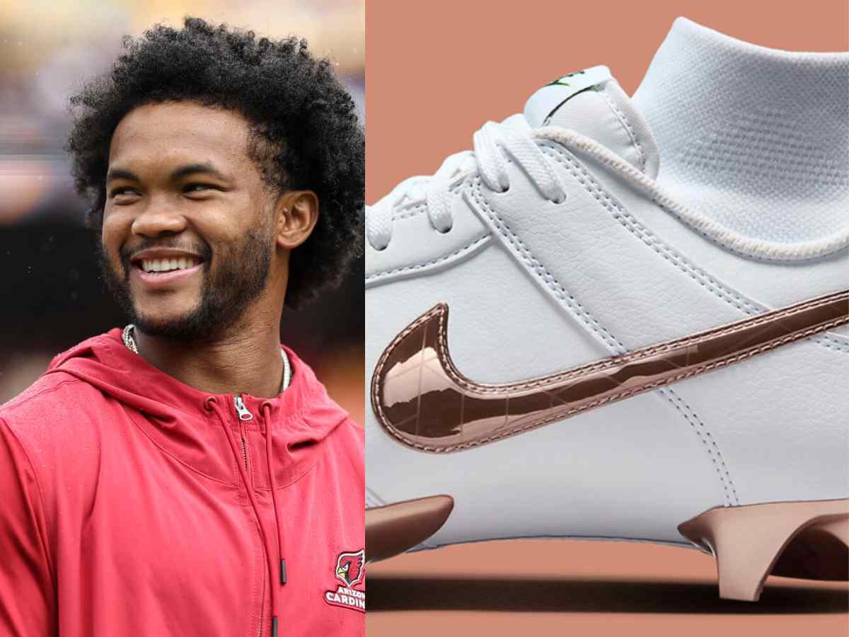 Kyler Murray (L) and Nike unveiled his new cleat (R)