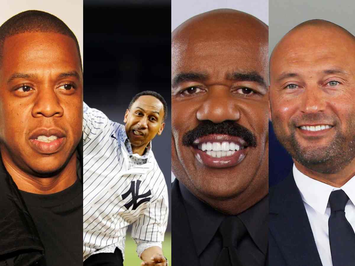 “The embarrassment heaped upon me” – Stephen A. Smith gets MERCILESSLY roasted by Steve Harvey, Jay Z, Derek Jeter after disastrous first pitch at Yankees game