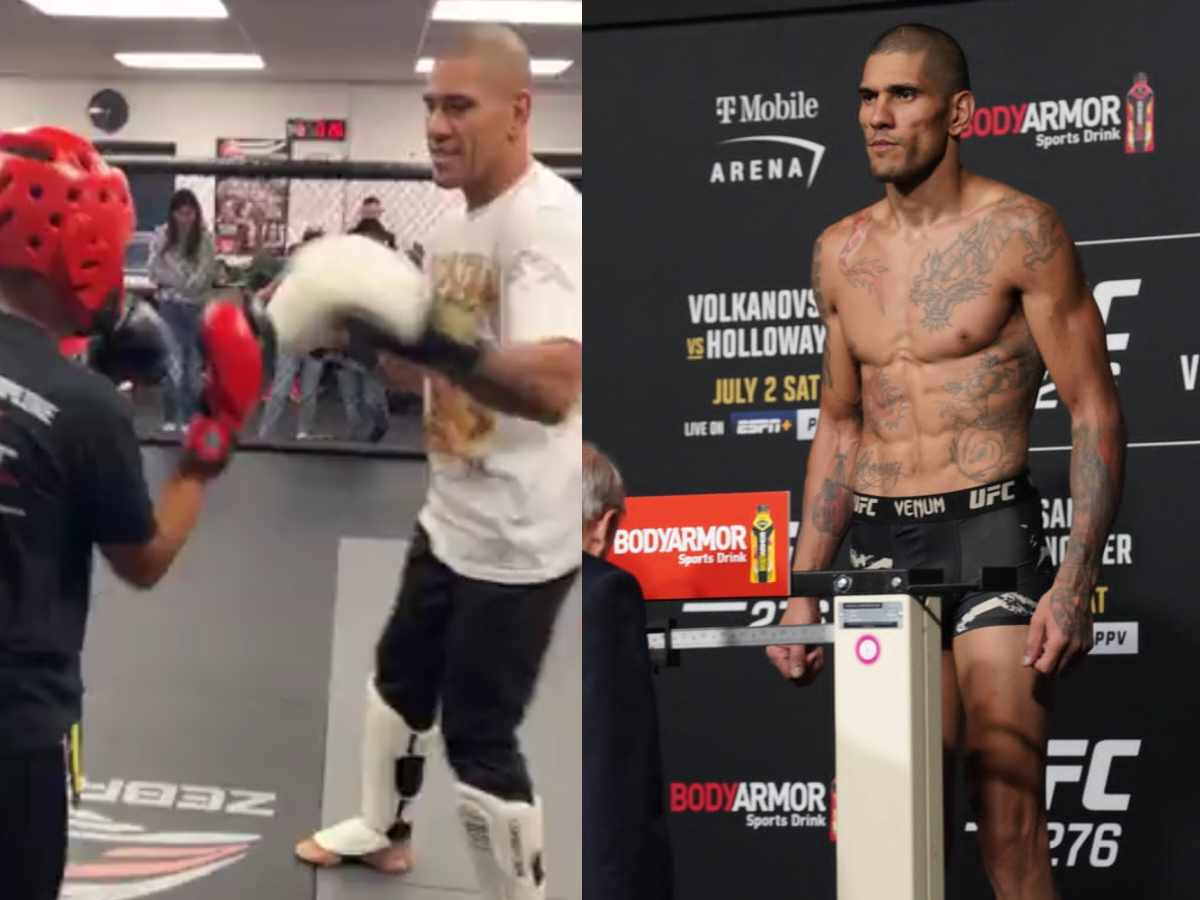 “He’s got that calf kick” – Fans go wild as viral footage reveals Alex Pereira’s sparring session with his son