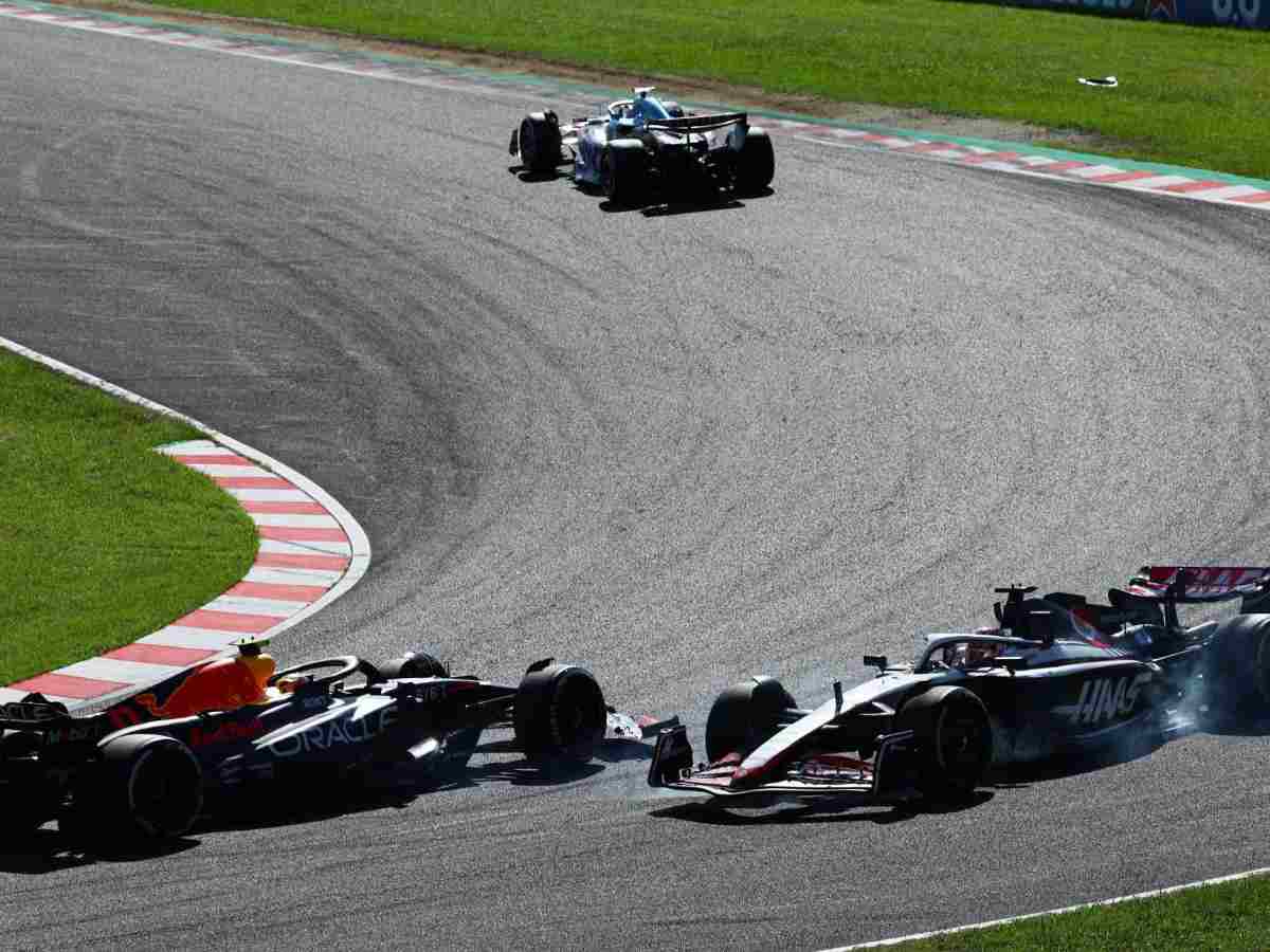 Sergio Perez and Kevin Magnussen's crash