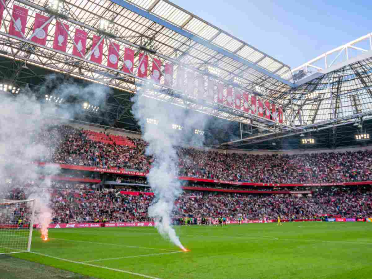 WATCH: Ajax fans wreak havoc at Johan Cryuff Arena as the Dutch giants went 3-0 down against arch-rival Feyenoord at halftime