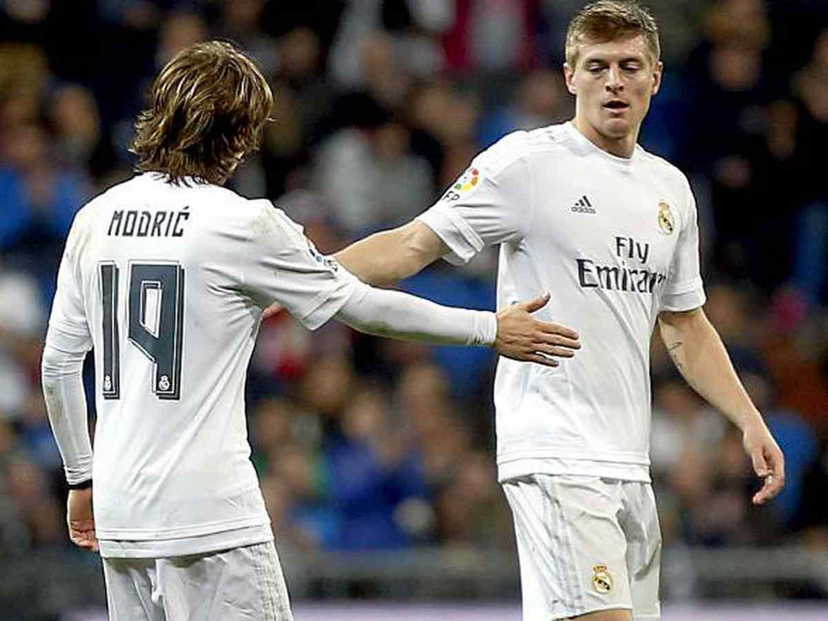 Toni Kroos and Luka Modric at Real Madrid. 