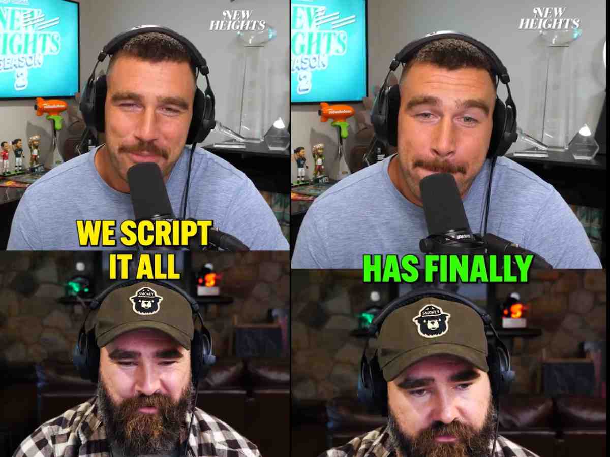 Travis Kelce and Jason Kelce on the New Heights podcast