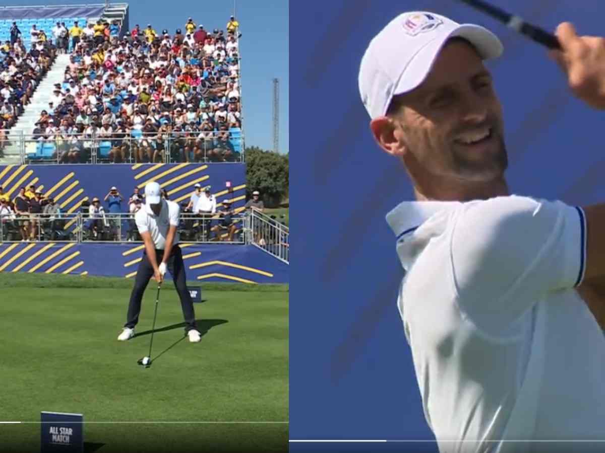 Novak Djokovic explains the reason to keep his tennis racket in his Golf bag for the celebrity All-Stars match at the 2023 Ryder Cup