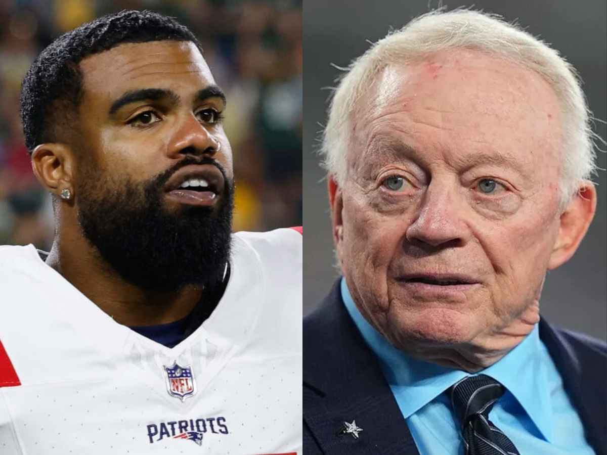 Cowboys owner Jerry Jones dismisses Dak Prescott's persistent red-zone struggles as 'not a long-range concern' 1 Ezekiel Elliott (L) and Jerry Jones (R)