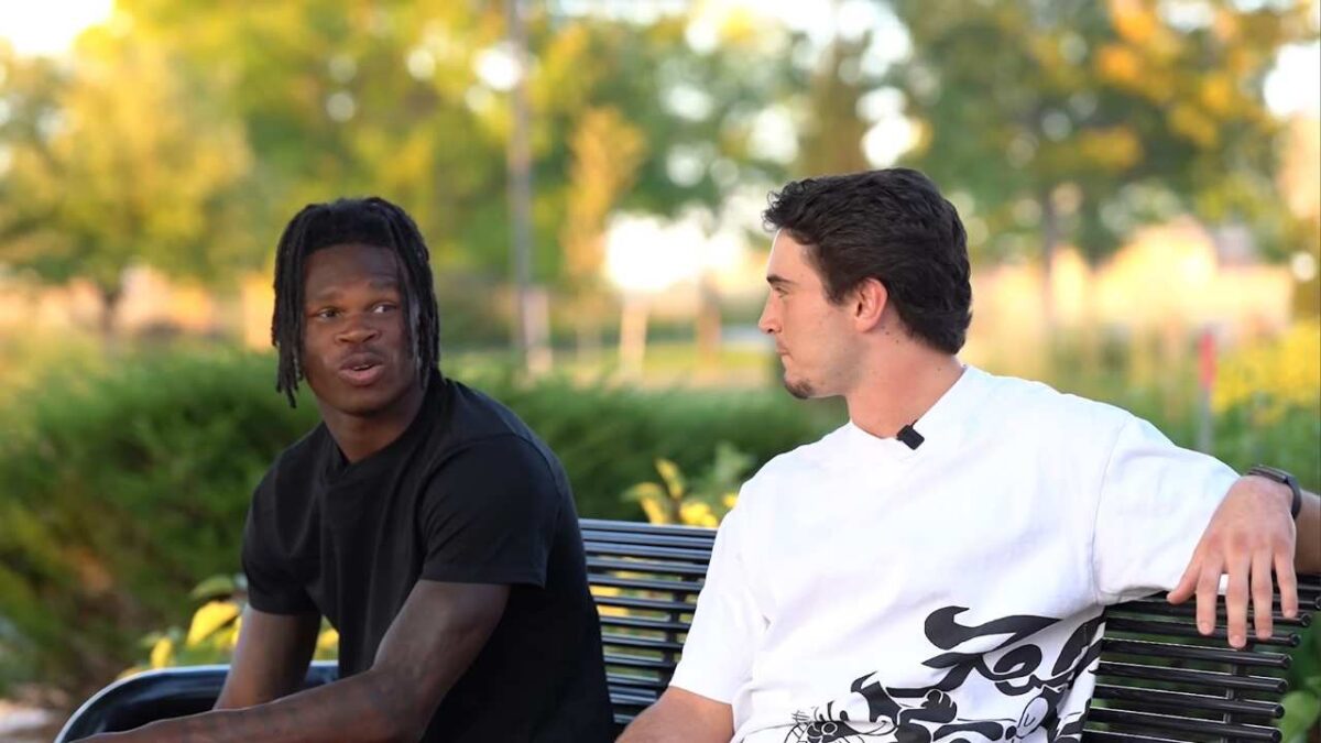 WATCH: Travis Hunter sits for a heart-to-heart conversation with Henry Blackburn who injured him with an illegal hit amidst death threats against the CSU DB
