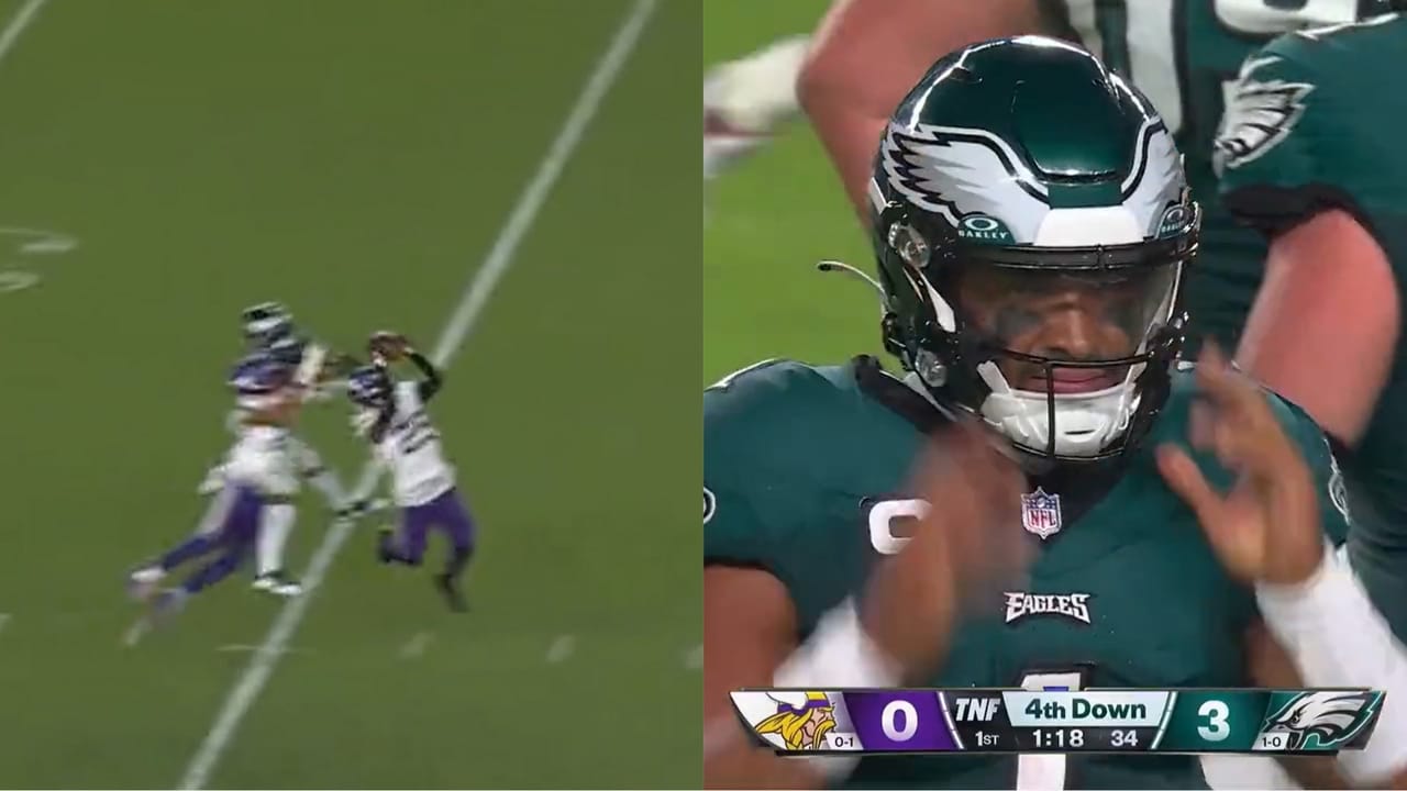 Eagles fans bombards their team with heavy boos as Jalen Hurts throws for INT against Vikings just 5 quarters post nearly winning Super Bowl