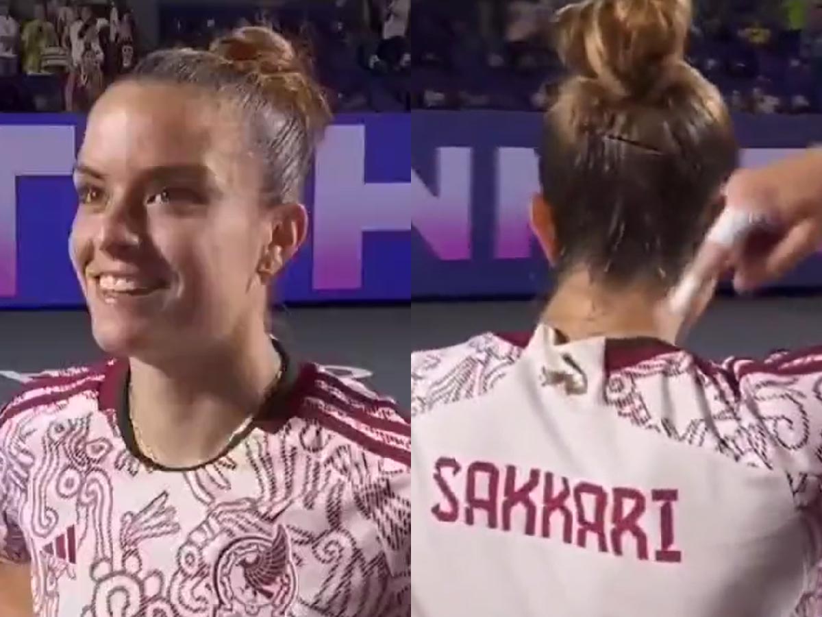 WATCH: “I hope back in Greece they’re not p*****d at me,” Maria Sakkari wins over the Mexican crowd by wearing their national team jersey as she reaches the semis in Guadalajara Open 