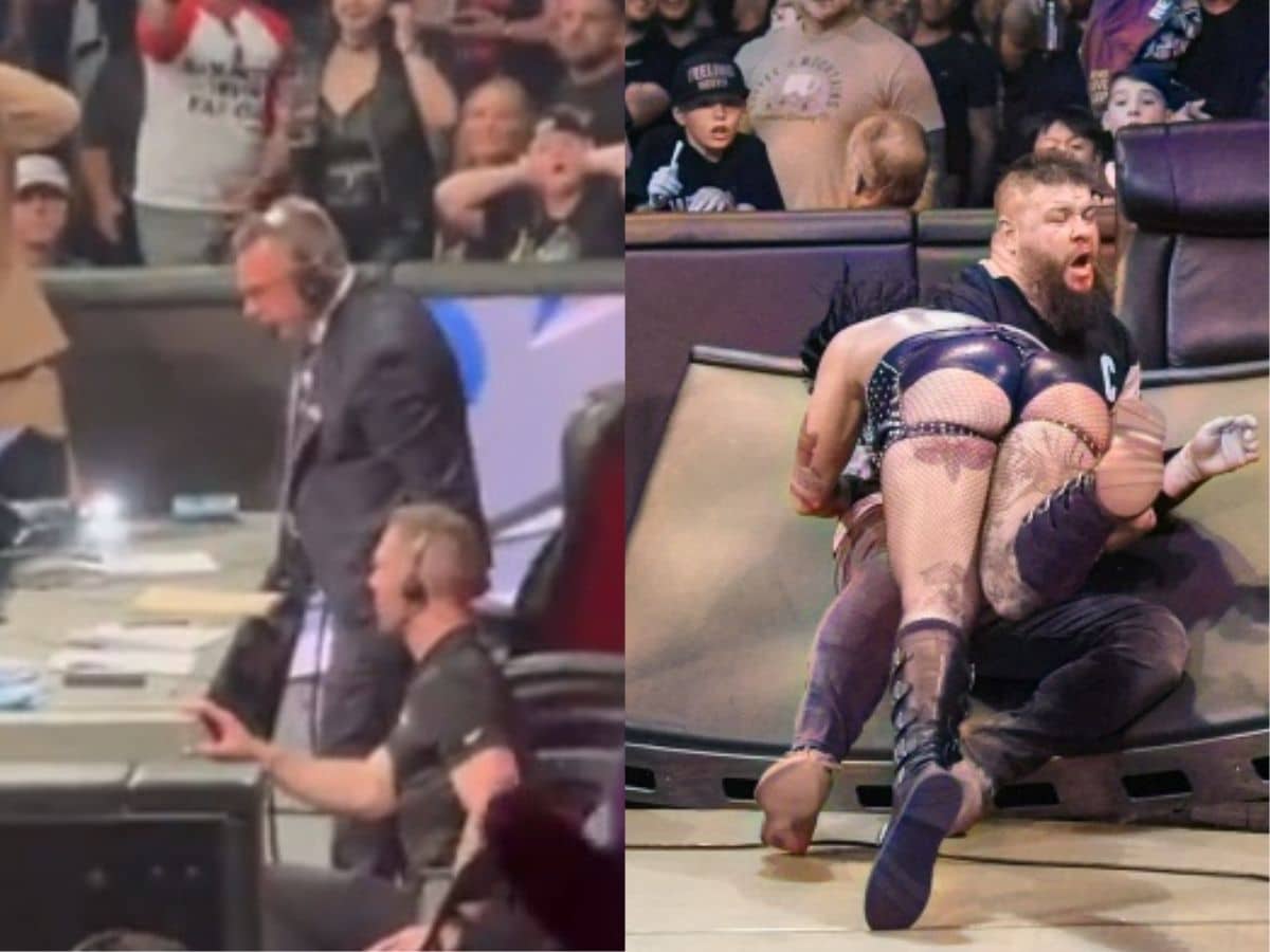 WATCH: Michael Cole’s hilarious reaction to Rhea Ripley spearing Kevin Owens at WWE Payback that you didn’t see on TV