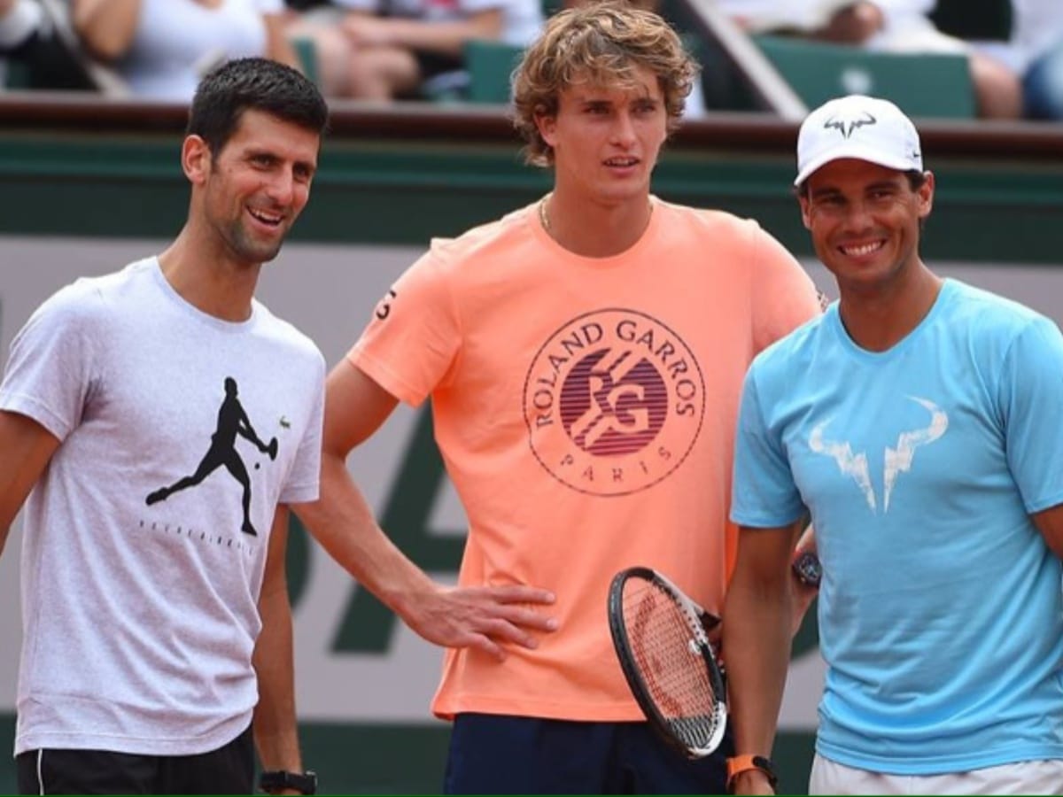 Novak Djokovic Alexander Zverev and Rafael Nadal