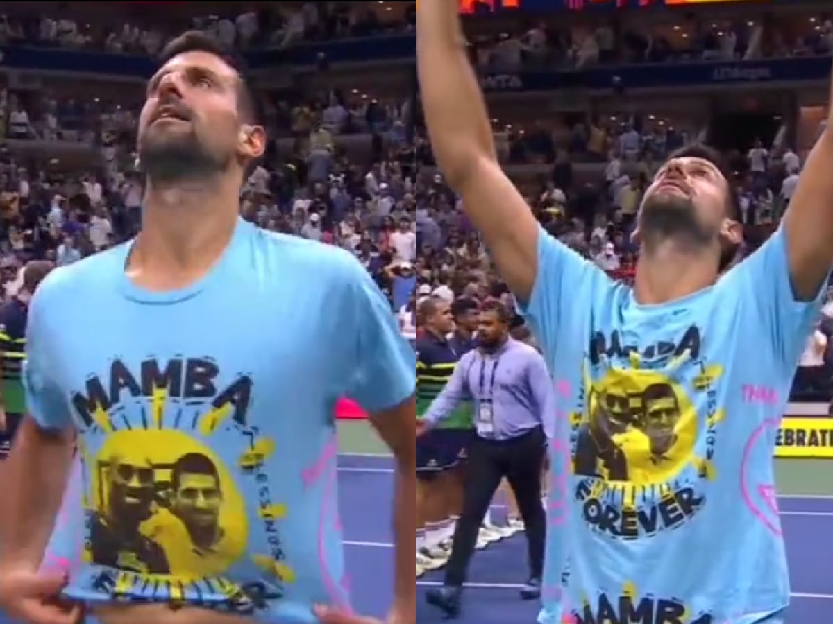 WATCH: Novak Djokovic pays tribute to his late friend Kobe Bryant by wearing a ‘#24 Mamba Forever’ t-shirt after winning the US Open title