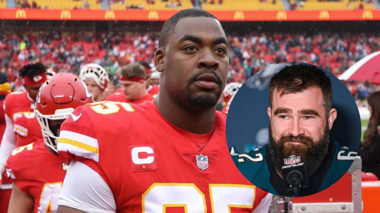 Jason Kelce has a hysterical request for Chris Jones to prolong his absence from the football field amidst DT’s ugly contract battle with Chiefs