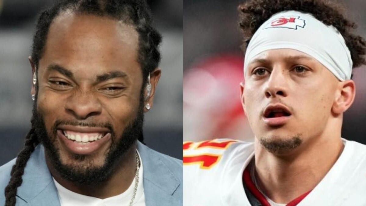 Richard Sherman (L) and Patrick Mahomes (R)