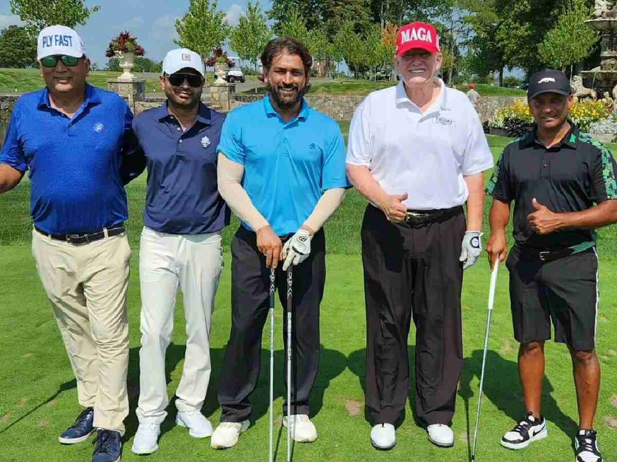 “Future PM of India” – Netizens in complete shock after MS Dhoni spotted playing golf with Donald Trump