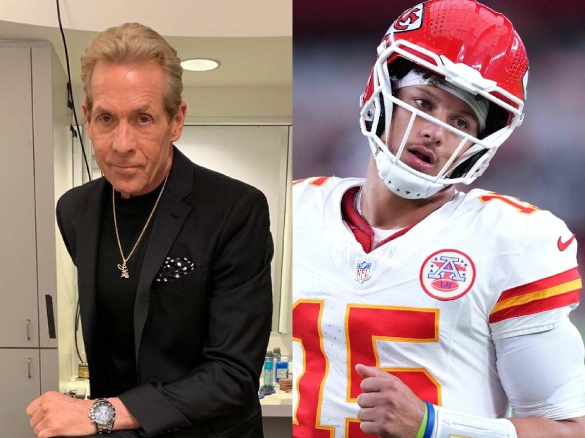 Skip Bayless (L) and Patrick Mahomes (R)