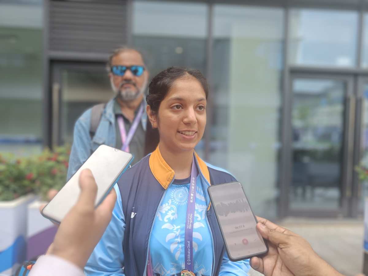 Ramita Jindal interacting with media