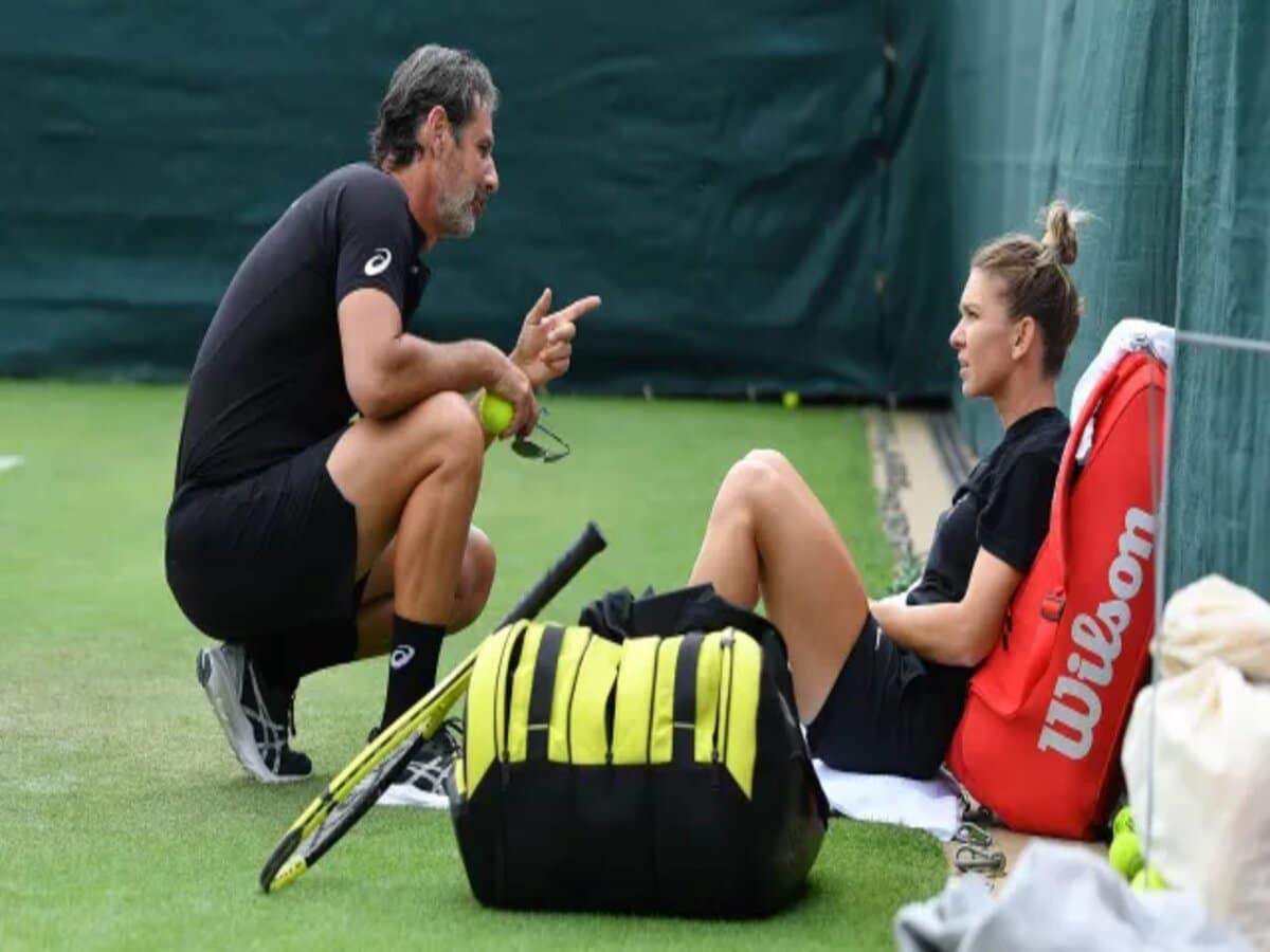 Simona Halep with coach Patrick