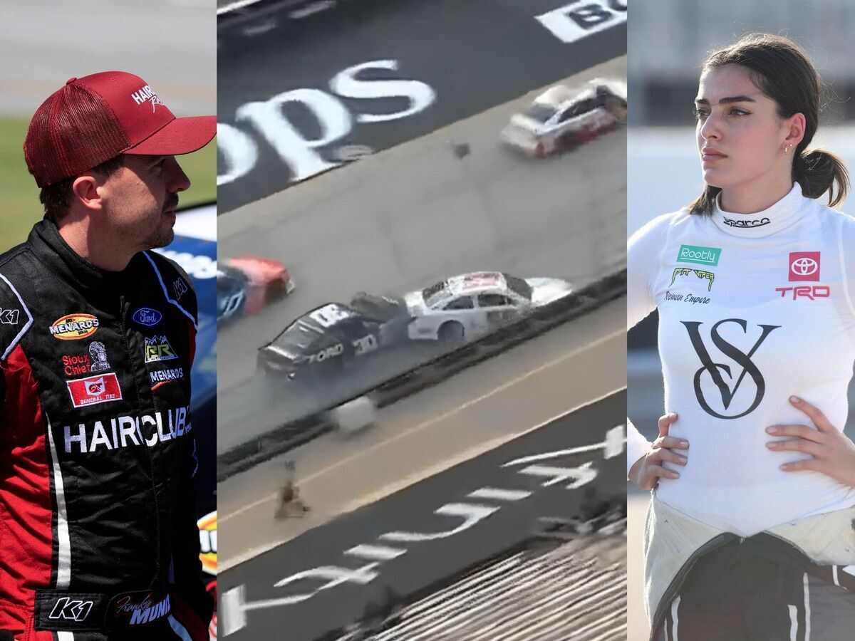 WATCH: Hollywood actor turned-racer Frankie Muniz slams into Victoria’s Secret Model and racer Tonie Breidinger at the ARCA Bristol race