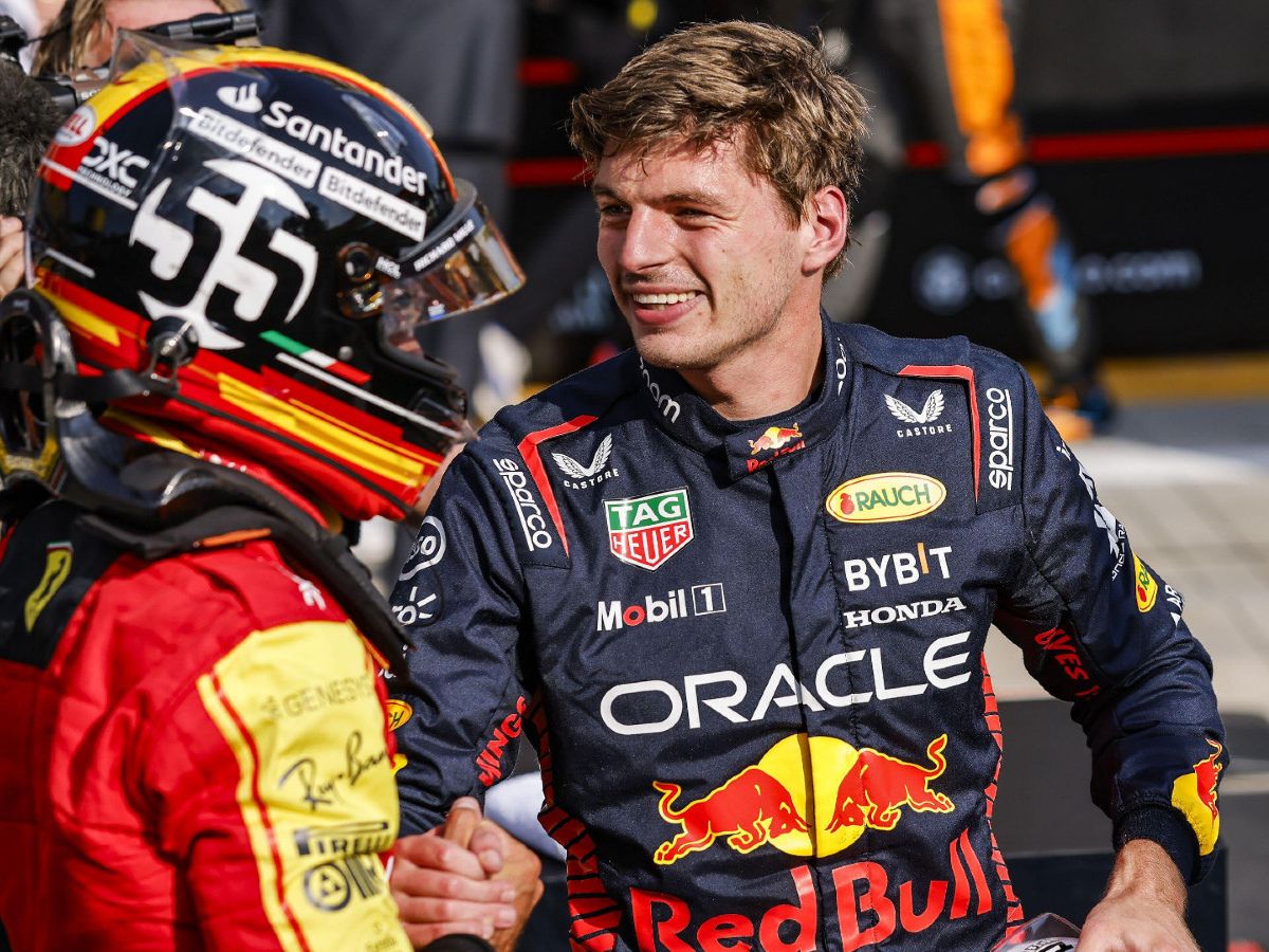 Max Verstappen and Carlos Sainz post Italian GP