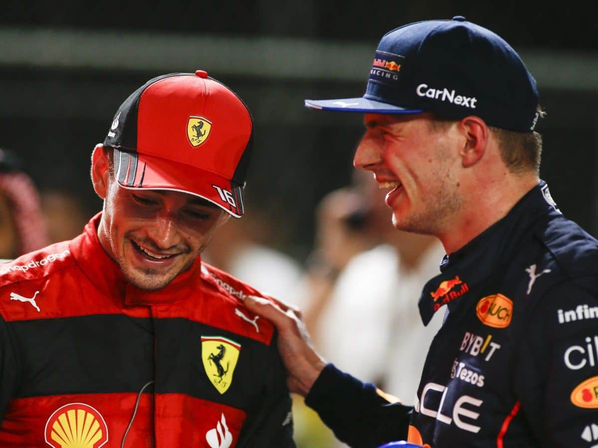 Max Verstappen and Charles Leclerc