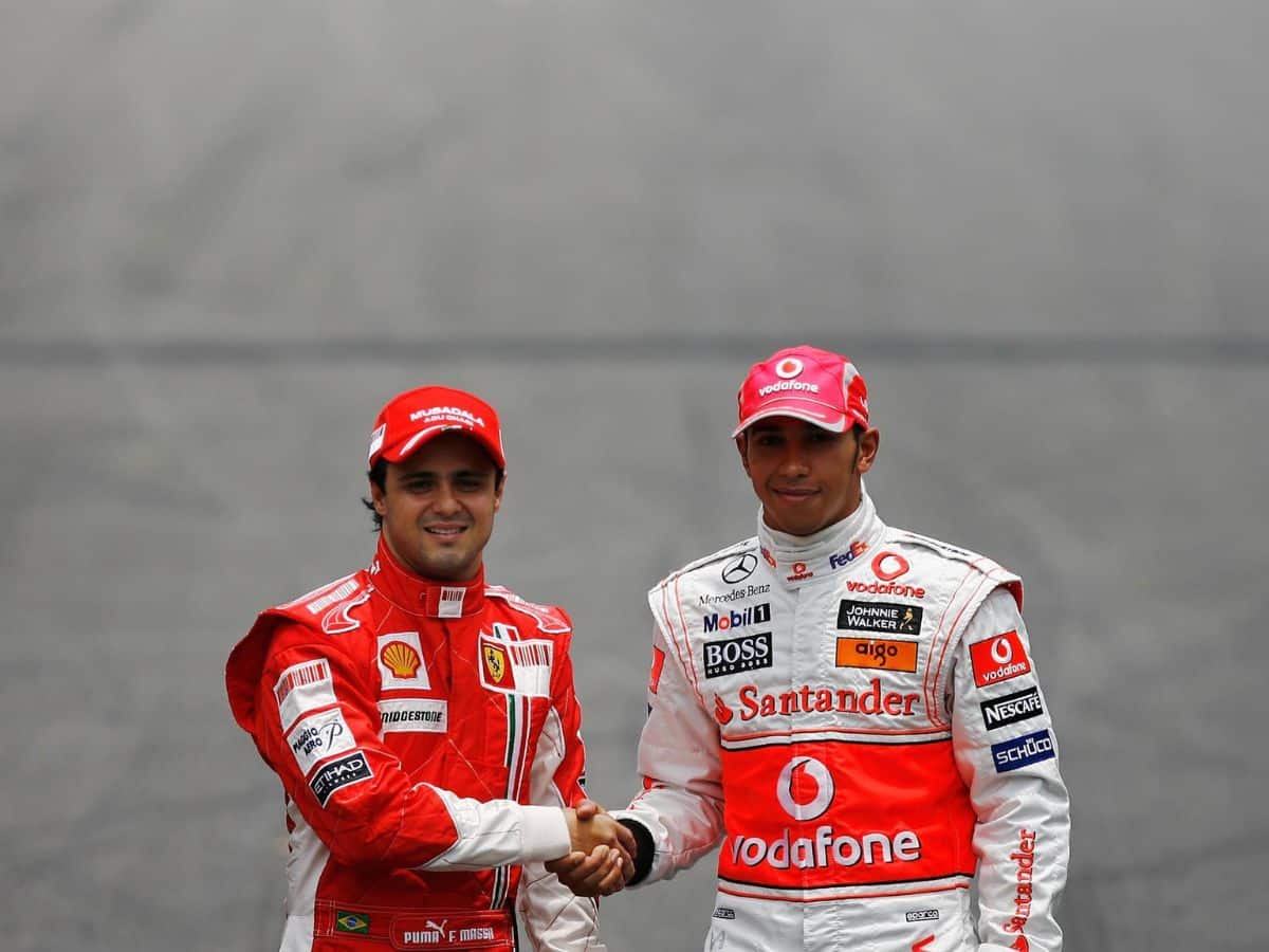 Felipe Massa and Lewis Hamilton in 2008