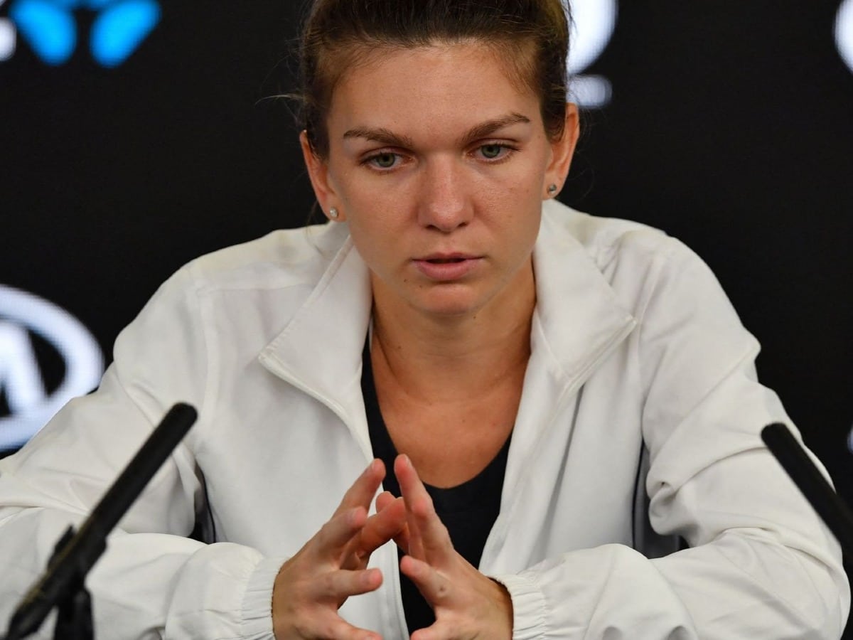 Simona Halep during a press conference.