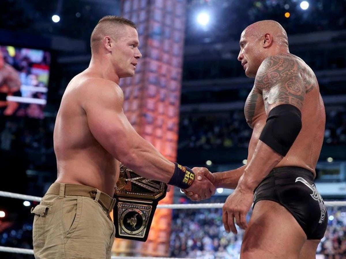 John Cena and The Rock at WrestleMania 29