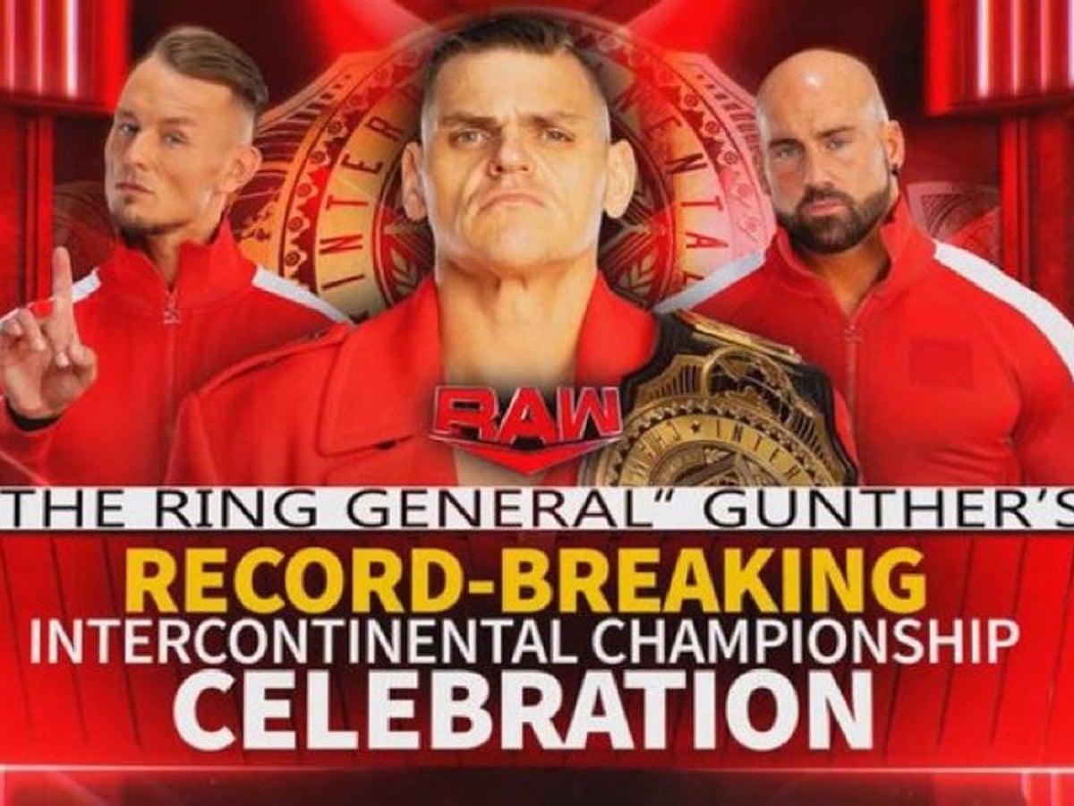 Gunther Intercontinental title celebration