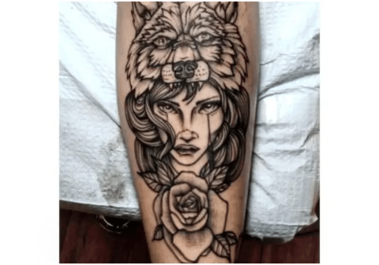 A girl, the wolf, and a rose tattoo 