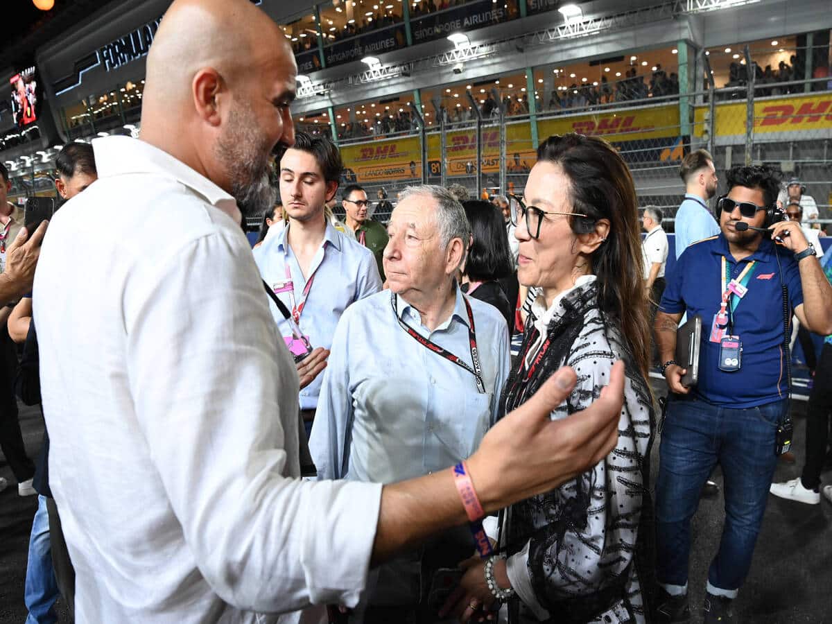 2023 Best Actress Oscar winner Michelle Yeoh turns up at Singapore GP to accompany her husband Jean Todt