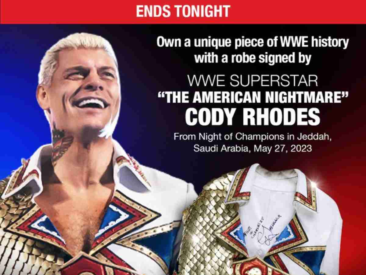 Cody Rhodes signed match-worn robe sold for $46,700 in auction by WWE