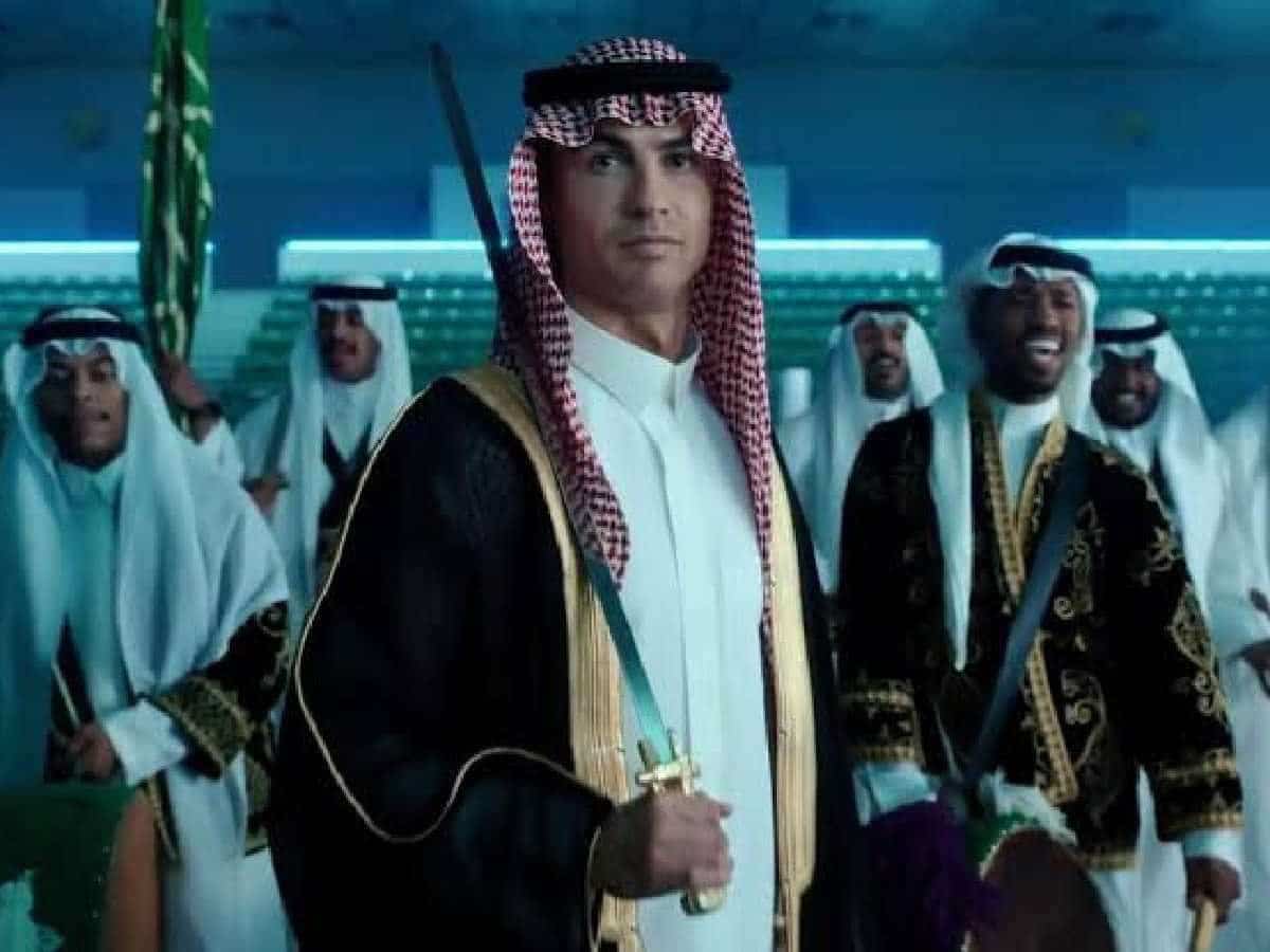 Cristiano Ronaldo spotted in traditional Saudi attire in Al Nassr's promotional video.