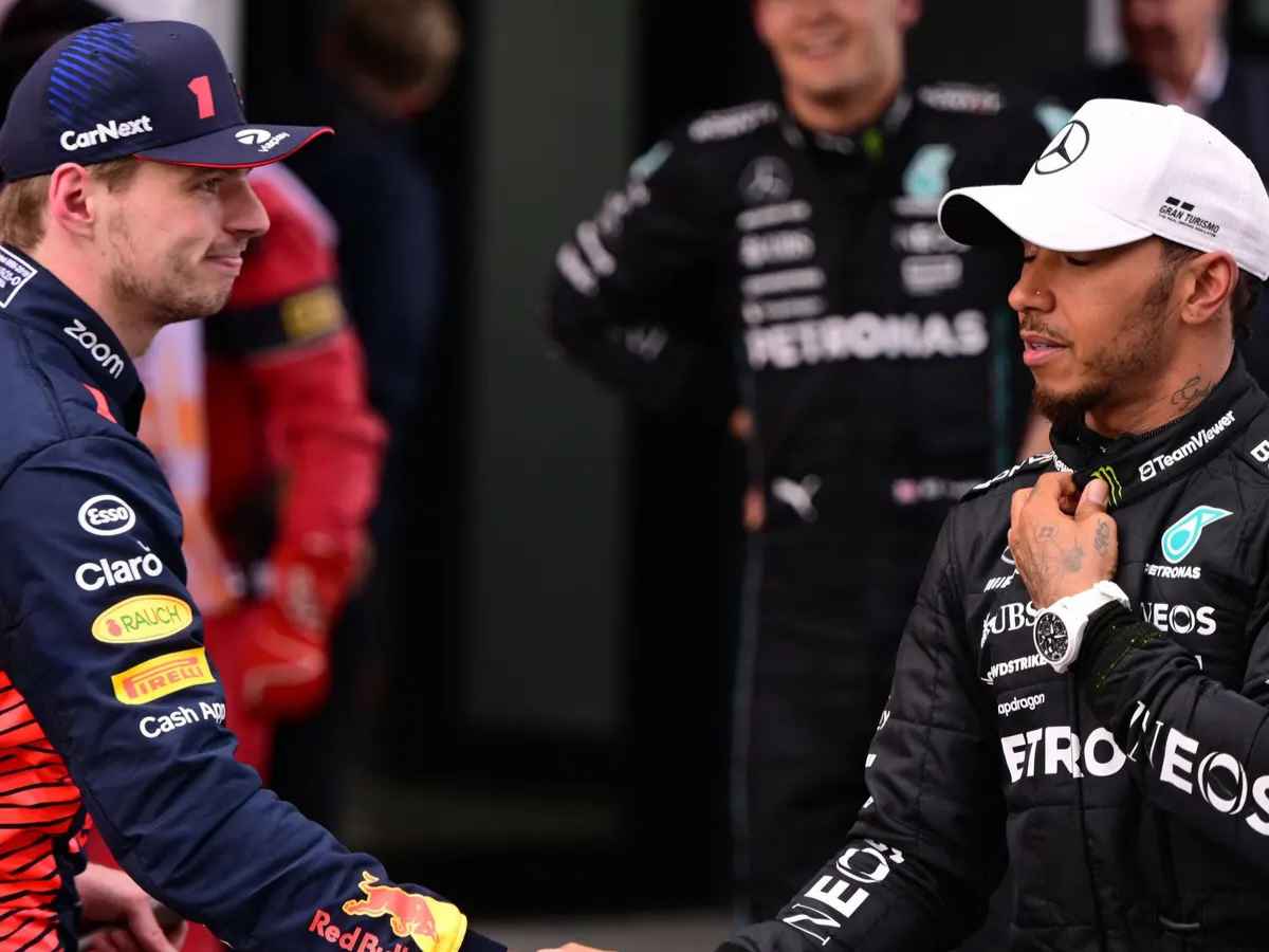 Max Verstappen and Lewis Hamilton